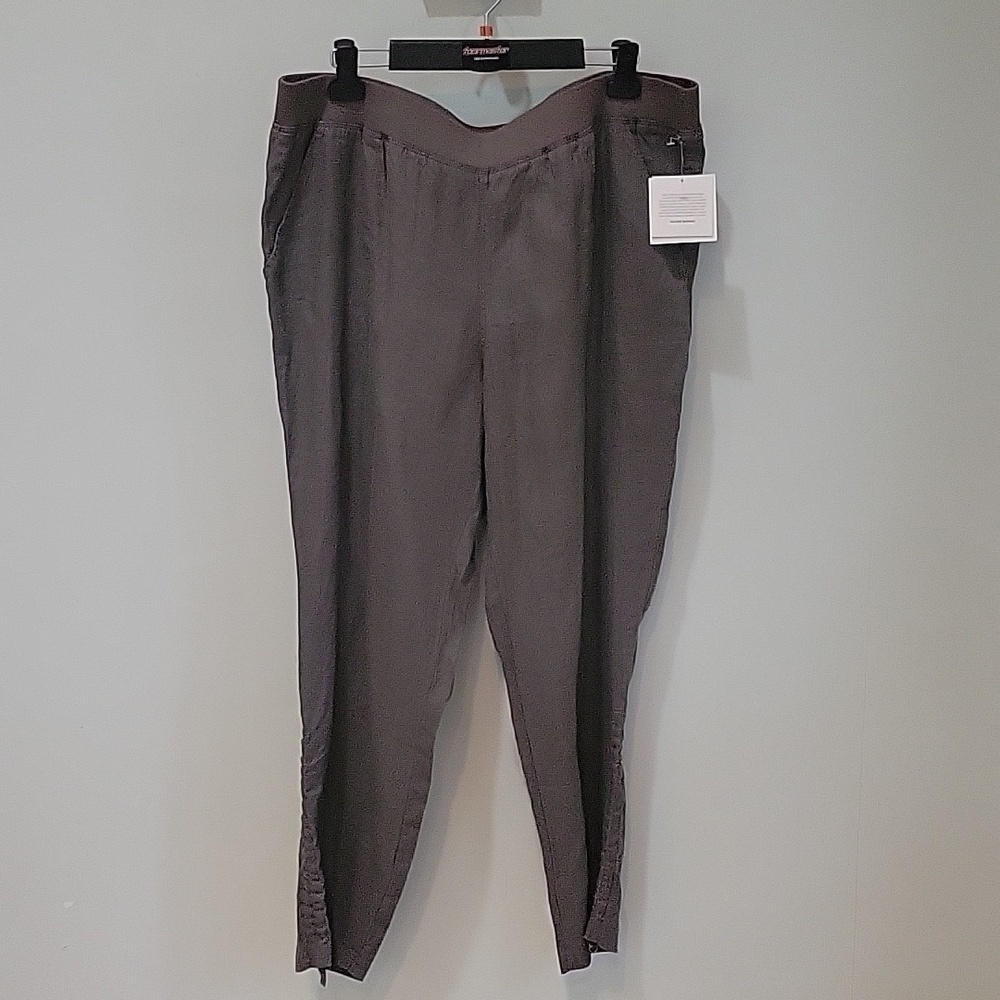 ELLEN TRACY army green 100% linen lounge casual wear pants Size is XL  NWT